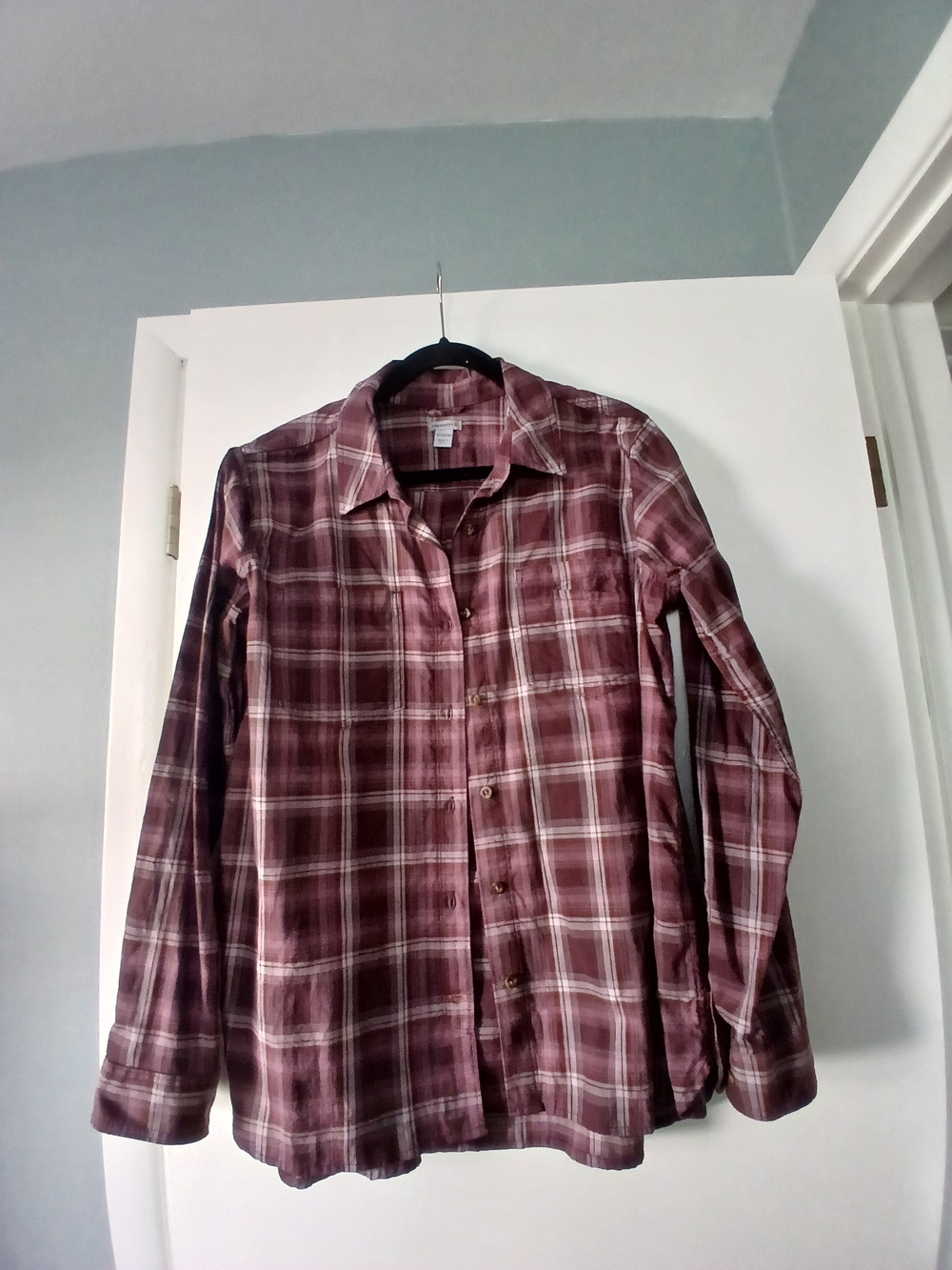 Carhart Women Burgundy Plaid Button-Down Shirt